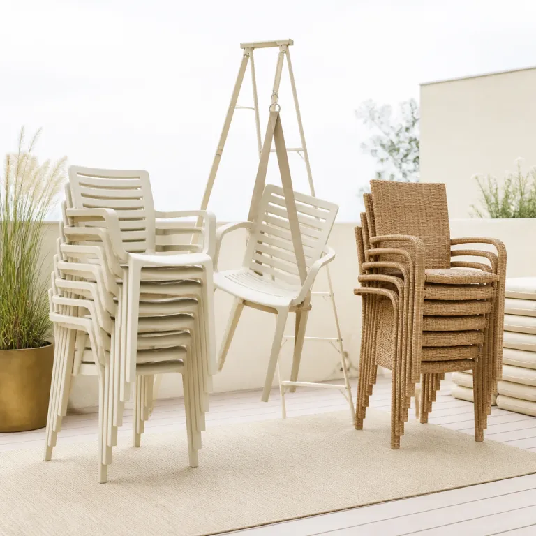 Chaise de jardin empilable : pourquoi la plus légère n'est pas la plus pratique quand on en empile huit