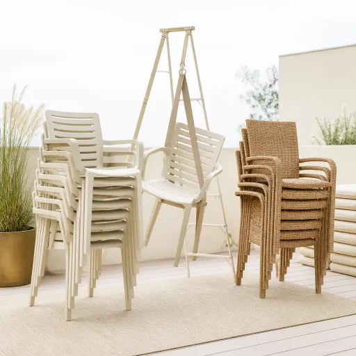 Chaise de jardin empilable : pourquoi la plus légère n'est pas la plus pratique quand on en empile huit