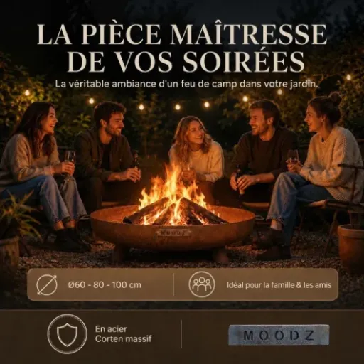 Test Moodz Brasero 100 cm Feet & Handle : un gros bol à feu costaud qui fait le job sur la terrasse