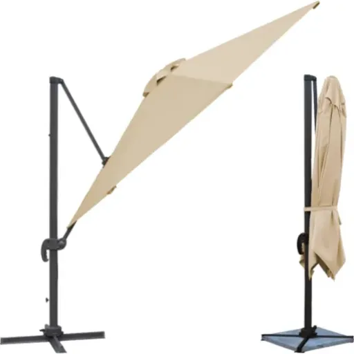 Test Parasol déporté Molokai 3x3m Happy Garden : gros ombrage, quelques compromis