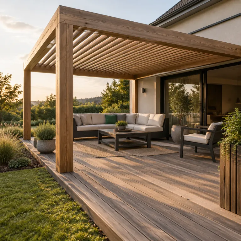 Pergola adossée en bois : transformer la terrasse en véritable pièce à vivre