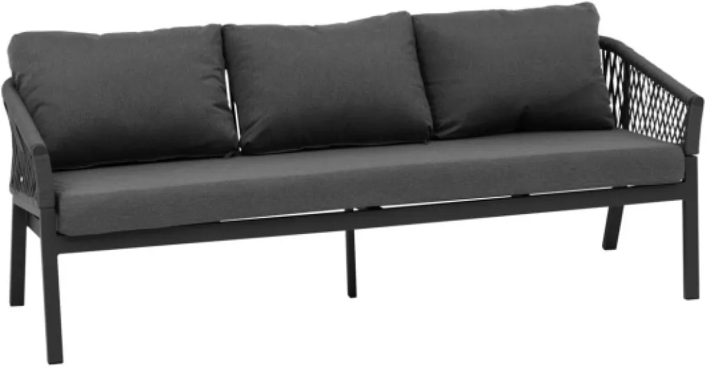 Salon de Jardin oriengo Anthracite et Graphite 5 Places en Aluminium traité époxy Gris Graphite