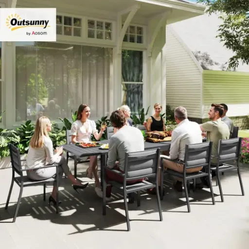 Test Outsunny Salon de Jardin 8 personnes : la grande table extensible qui fait le job sans exploser le budget