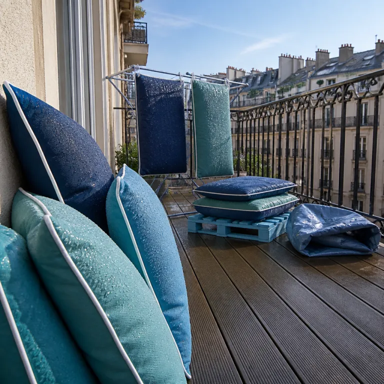 Coussins de balcon en ville : ce qui change quand on n'a pas de rangement sec à proximité