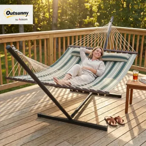 Test Outsunny Hamac sur Pied 353 cm : le coin sieste qui prend de la place mais fait le job