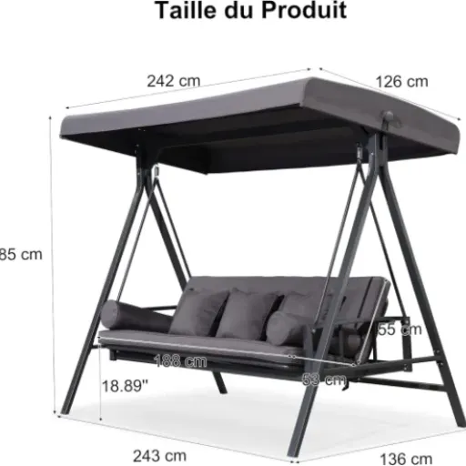 Test PURPLE LEAF Balancelle 3 places : la grande balancelle-lit qui fait le job pour chiller dehors