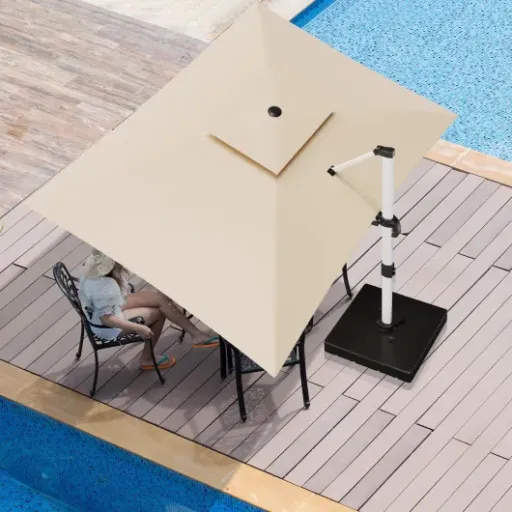 Test Devoko Parasol Déporté 3x4M : gros ombrage, montage un peu casse-tête mais bon rapport taille/prix