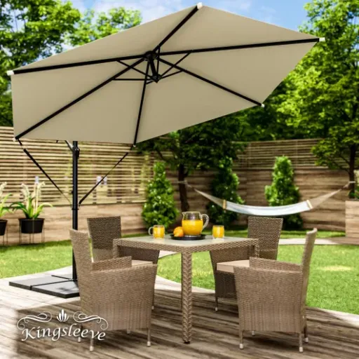 Test Kingsleeve Parasol déporté Ø300 cm : le gros parasol pas cher qui fait le job (avec quelques limites)
