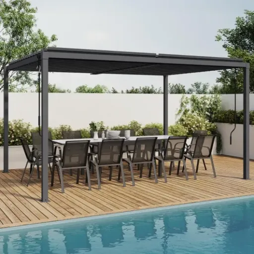 Test IDMarket Pergola bioclimatique 3x4 m : la pergola acier qui fait le job sans exploser le budget