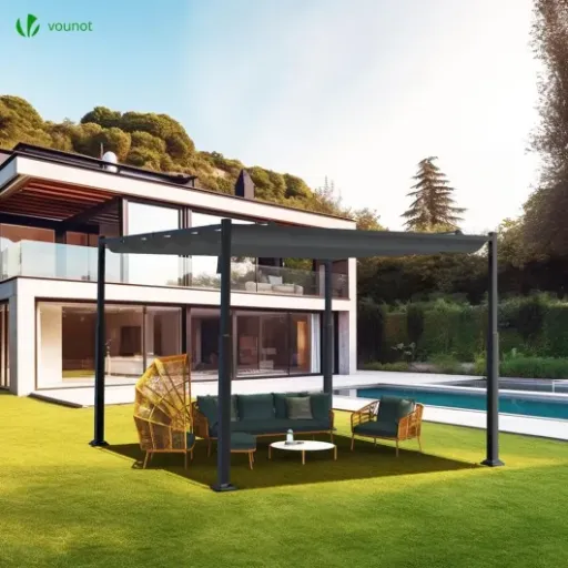 Test VOUNOT Pergola Rétractable 3x3m : la tonnelle pas chère qui fait le job pour la terrasse