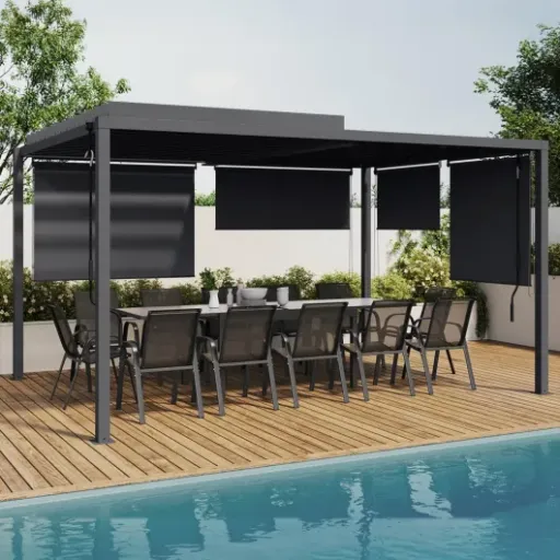 Test IDMarket Pergola bioclimatique 3x4 m avec stores : gros potentiel, mais beaucoup de galères