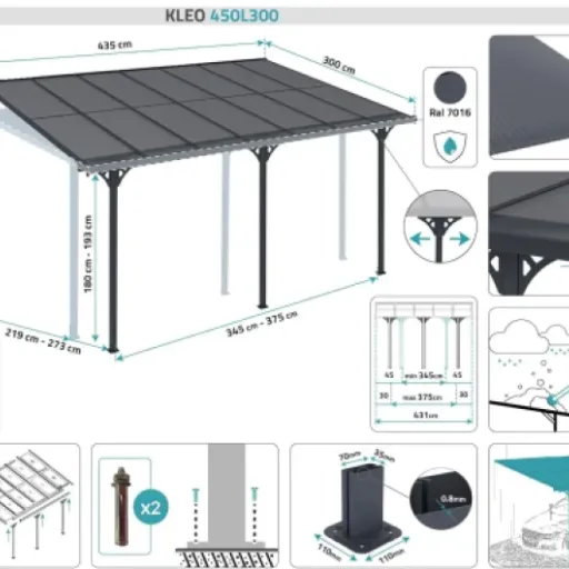 Test Carport Pergola Adossée Aluminium KLEO Cazeboo : le toit simple qui protège sans ruiner le jardin