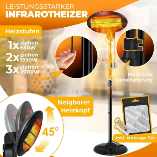 Test KESSER Chauffage radiant 2000W : le chauffage de terrasse qui fait le job sans chichi