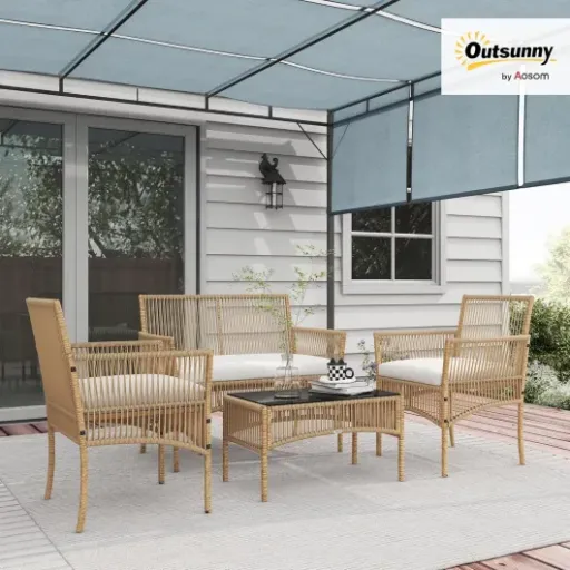 Test Outsunny Salon de Jardin 4 pièces : le petit ensemble qui fait le job pour les balcons et petites terrasses