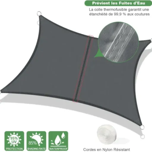 Test AXT SHADE Voile d'ombrage 2,5x3m : la toile qui fait le job pour la terrasse sans se ruiner