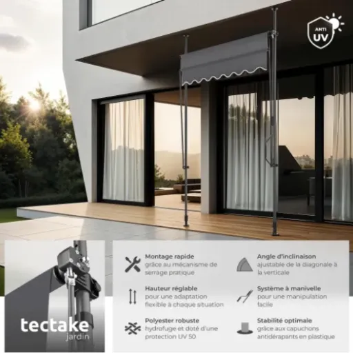 Test tectake Store banne sans perçage 150x180 : le store qui fait le job sans trouer la façade
