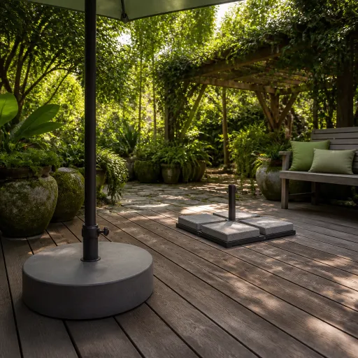 Choisir un pied de parasol élégant et sûr pour un ombrage durable au jardin