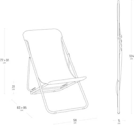 MOBILIER - Transat Jardin Pliable - Chilienne Multi-Positions : Largeur 52 Cm - Transatube 2 - Batyline® Iso - Vert Moss - Fabriqué en France - LFM2764 8557 - Garantie 5 Ans - L.83xl.56xH.91cm