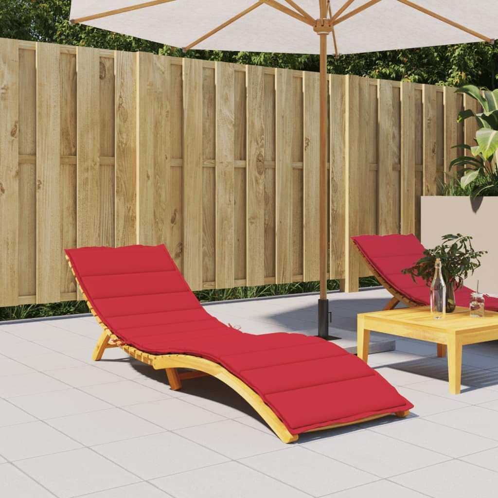 Coussin de Chaise Longue, Coussin de Bain de Soleil, Coussins de Transat, Coussin pour Chaise de Jardin Patio Extérieur Arrière-Cour, Rouge 200x50x3 cm Tissu Oxford Rouge 200 x 50 x 3 cm