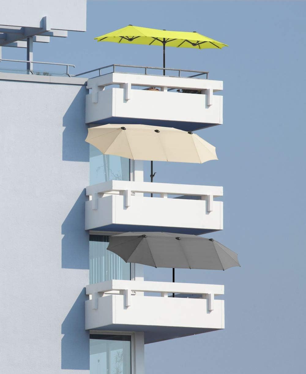 Schneider 746-02 Parasol Salerno Rectangulaire, Naturel, 300 x 150 cm Naturel Unique