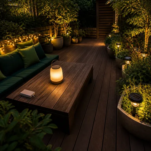 Éclairer sa terrasse sans prise : autonomie réelle des lampes solaires, LED rechargeables et guirlandes à pile