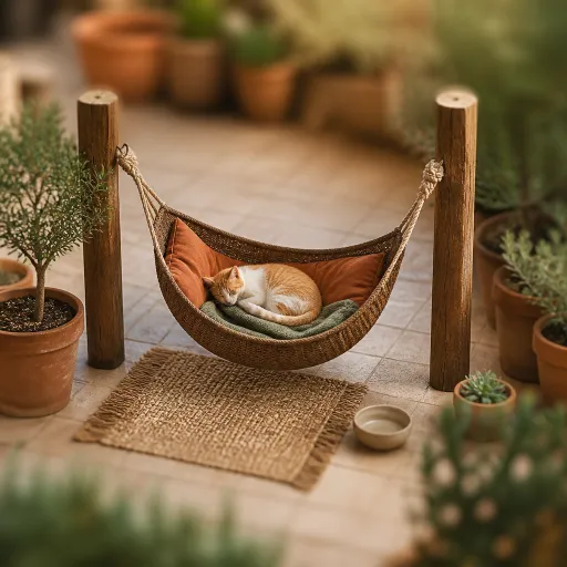 Un hamac pour chaton : créer un cocon suspendu sur votre terrasse